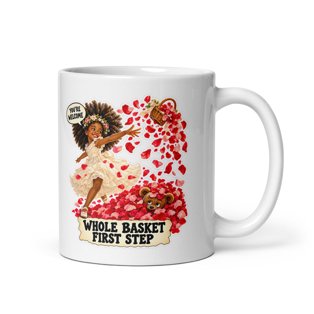 Flower-Girl Fifi Mug by Brain Rot Bunch, handle on right