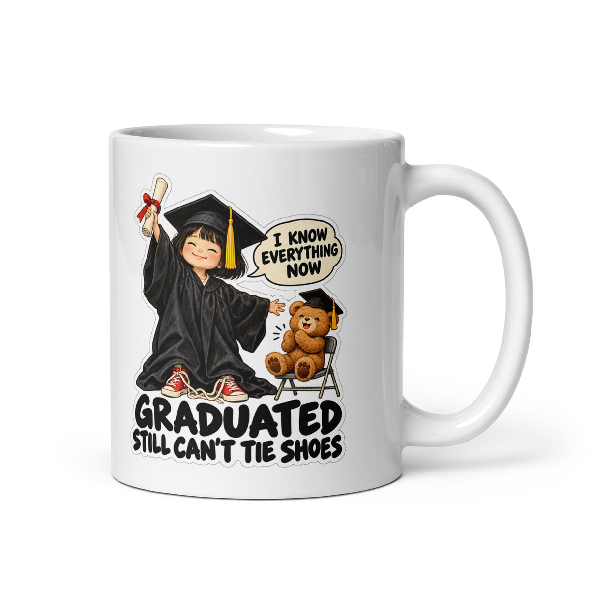 Graduate Gigi Mug by Brain Rot Bunch, handle on right