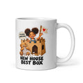 Moving-Day Maggie Mug by Brain Rot Bunch, handle on right
