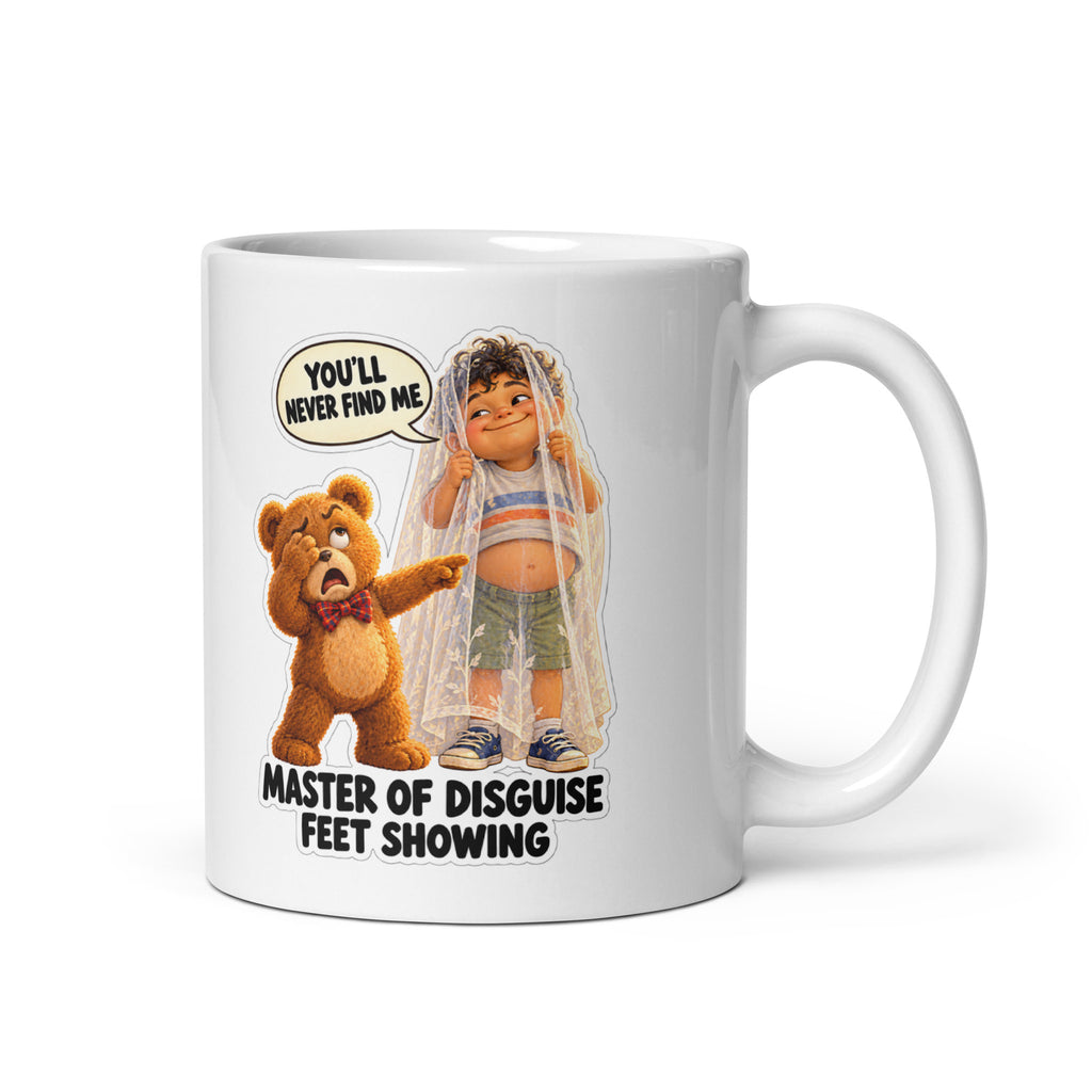 Hide-and-Seek Hugo Mug by Brain Rot Bunch, handle on right