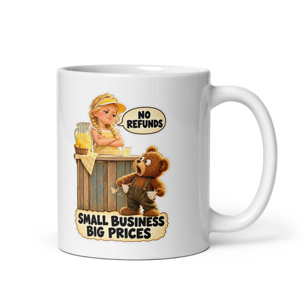 Lemonade Lucy Mug by Brain Rot Bunch, handle on right