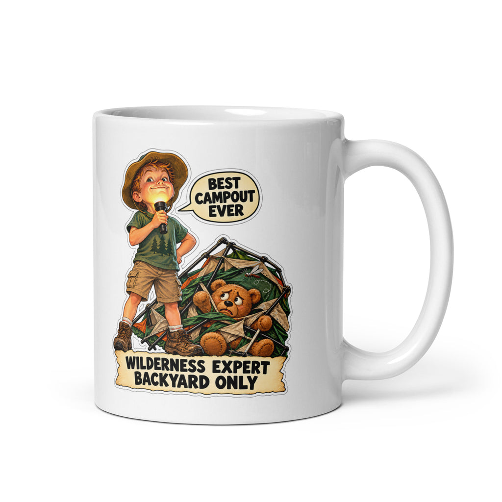 Backyard-Camping Caleb Mug by Brain Rot Bunch, handle on right