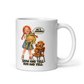 Show-and-Tell Shay Mug by Brain Rot Bunch, handle on right