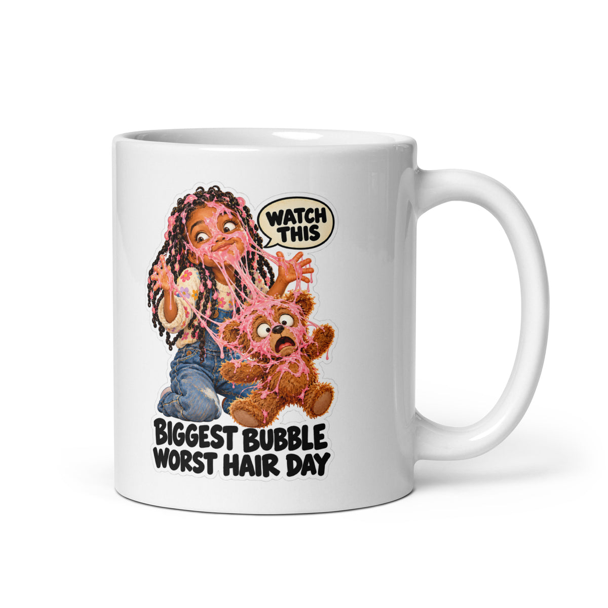 Bubble-Gum Bailey Mug by Brain Rot Bunch, handle on right
