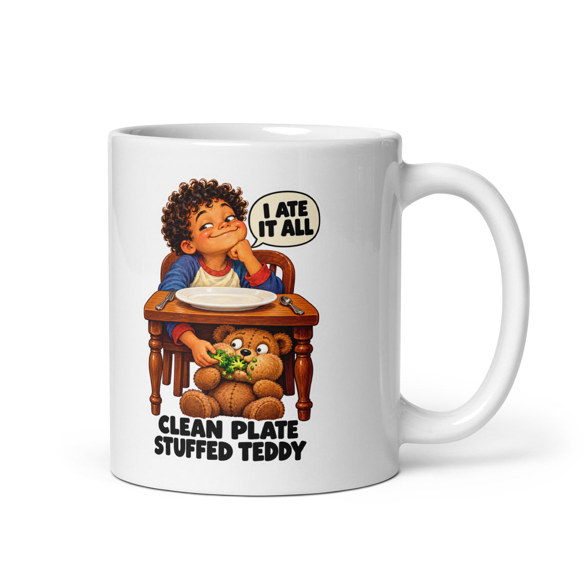 Picky-Eater Percy Mug by Brain Rot Bunch, handle on right