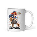 Mail-Carrier Maisie Mug by Brain Rot Bunch, handle on right