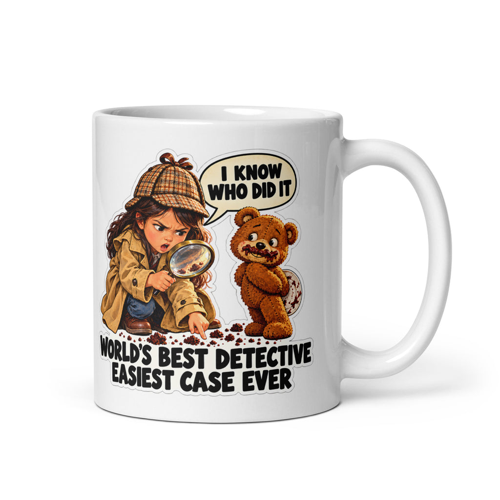 Detective Dalia Mug by Brain Rot Bunch, handle on right