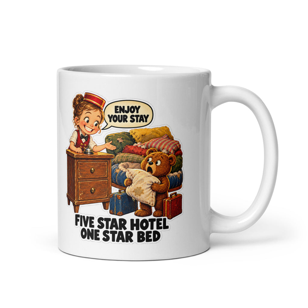 Concierge Colette Mug by Brain Rot Bunch, handle on right