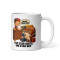Concierge Colette Mug by Brain Rot Bunch, handle on right