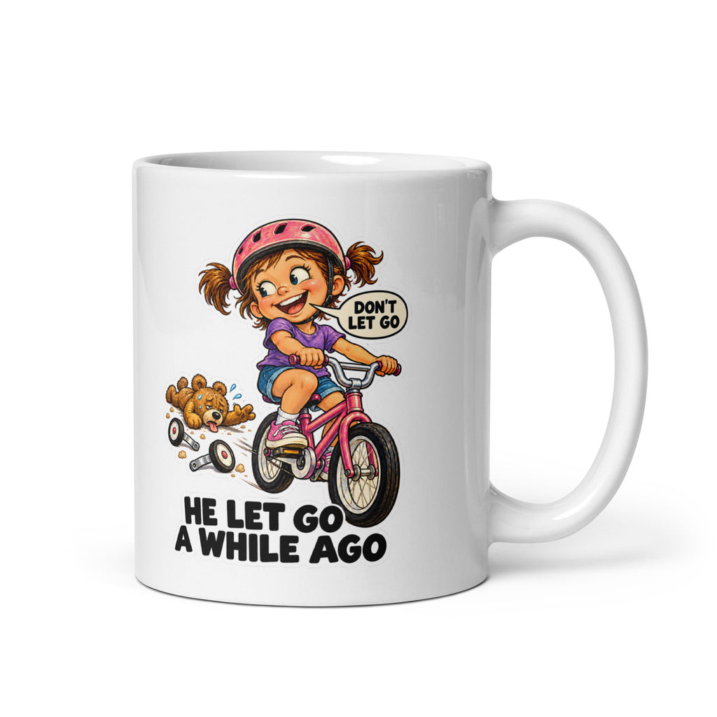 Bike-Ride Billie Mug by Brain Rot Bunch, handle on right
