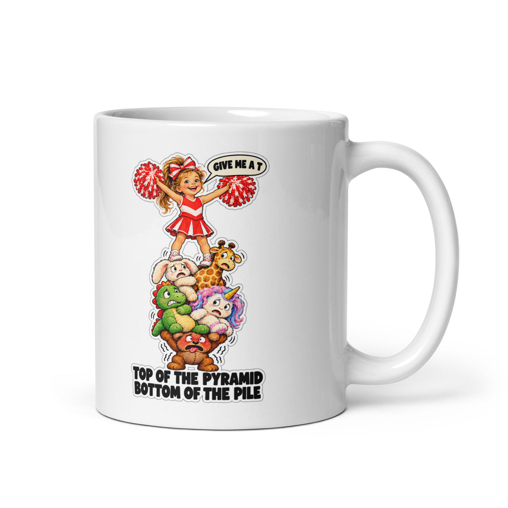 Cheerleader Chloe Mug by Brain Rot Bunch, handle on right