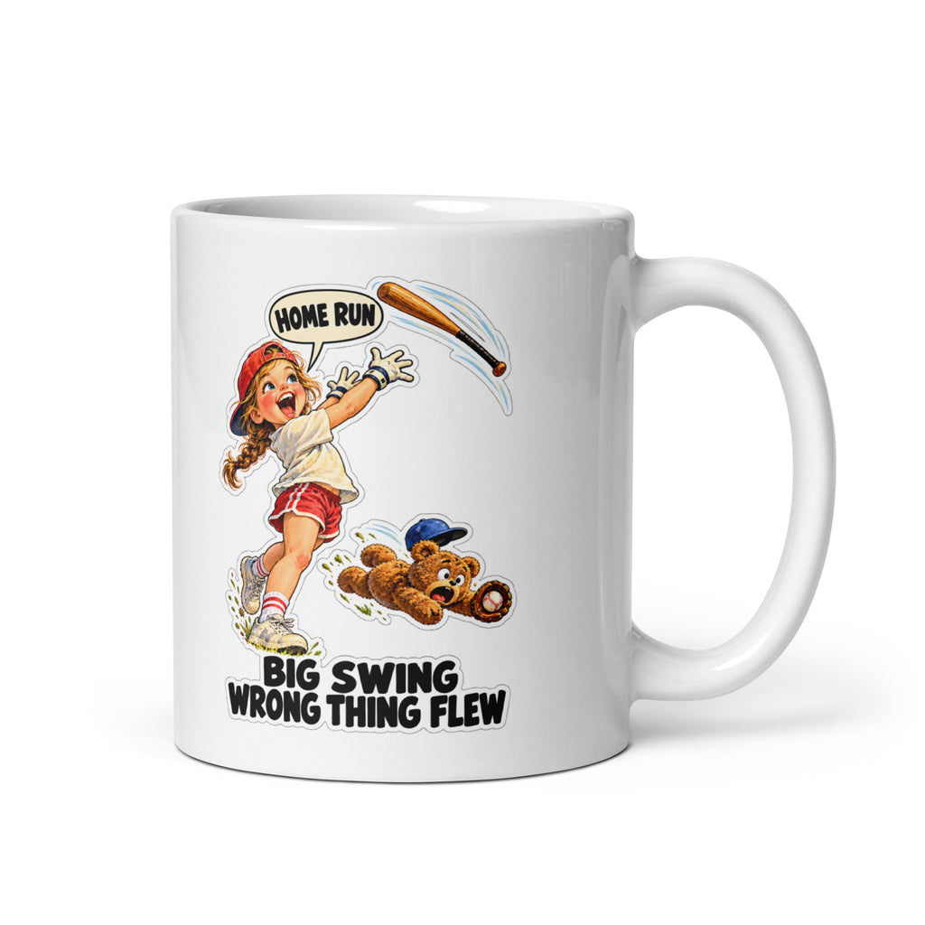 Home-Run Harper Mug by Brain Rot Bunch, handle on right