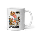 Golfer Greta Mug by Brain Rot Bunch, handle on right