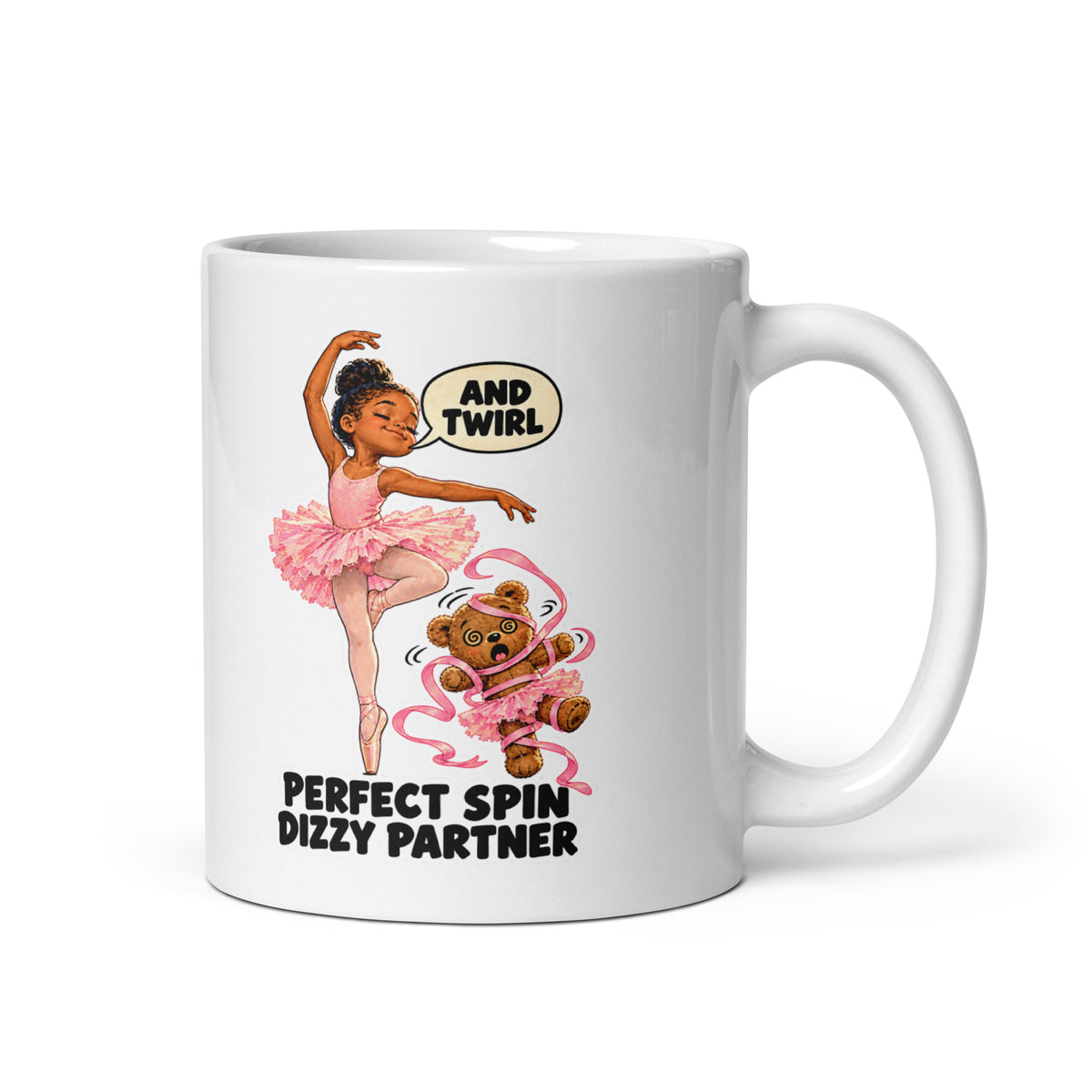 Ballerina Bea Mug by Brain Rot Bunch, handle on right