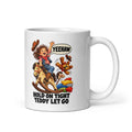 Rodeo Rae Mug by Brain Rot Bunch, handle on right