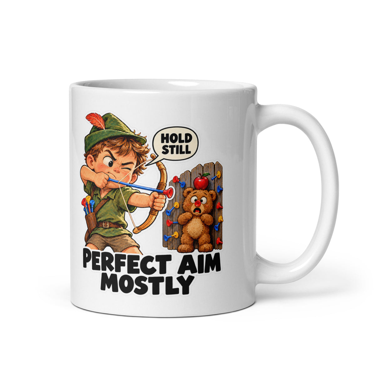 Archer Ari Mug by Brain Rot Bunch, handle on right
